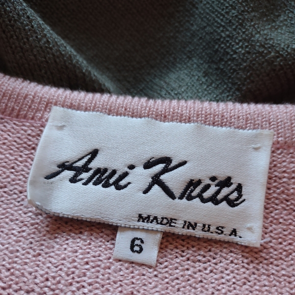 Vintage Knit Cardigan Sweater women Color Block 80s 90s gold buttons - Picture 4 of 10